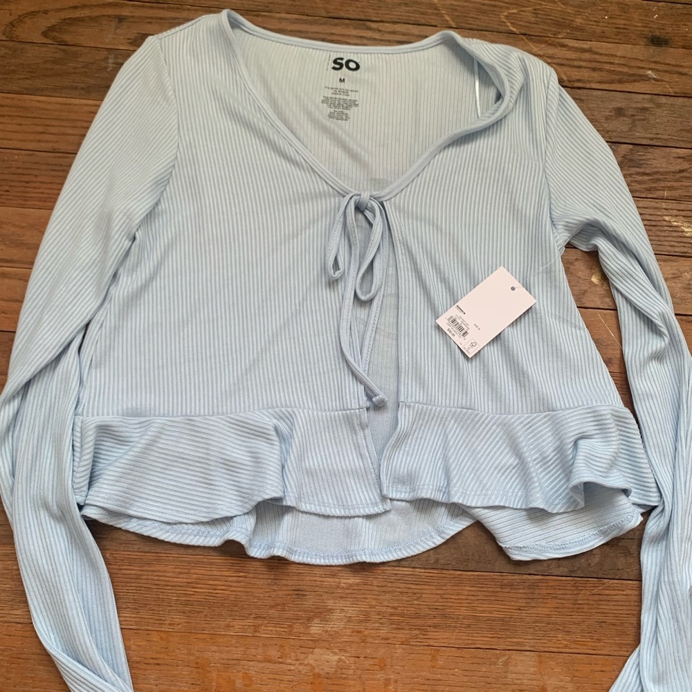 Women’s Flowy Front Tie Long Sleeve Top